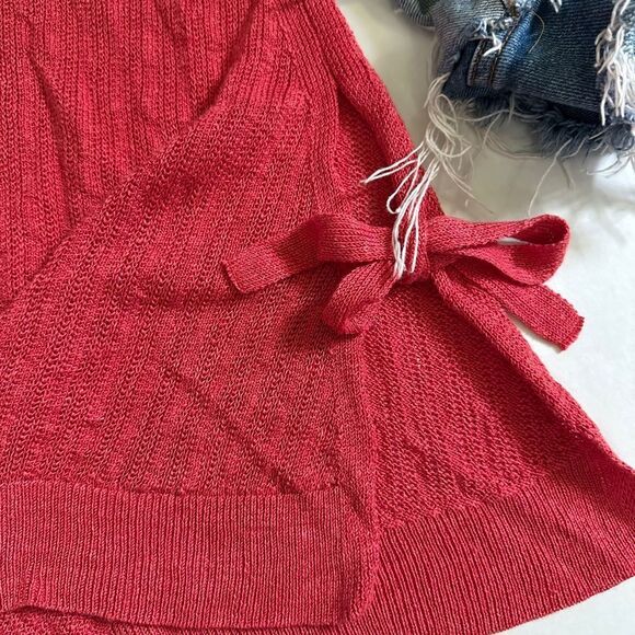 Lucky Brand Sleeveless Sweater Tank with Side Ties in Red Clay size Large - Picture 8 of 8